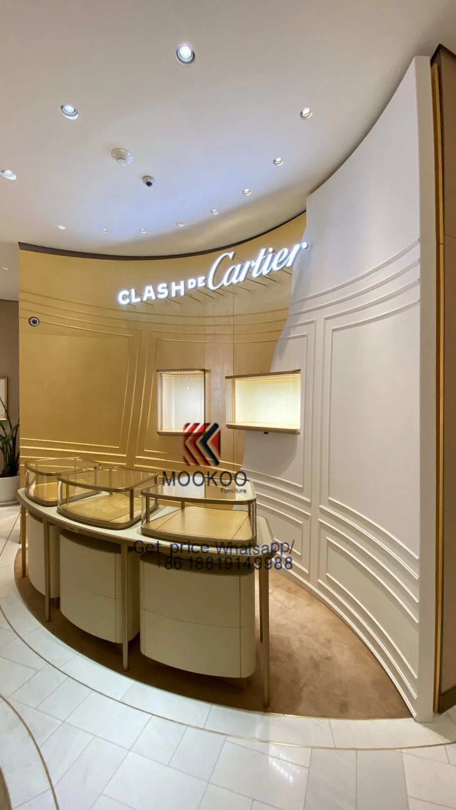 Cartier display showcase gold cabinet 165 Cartier display showcase gold cabinet 165