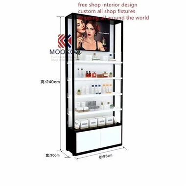 Exhibición de vidrio para perfumes para la tienda libre de impuestos
