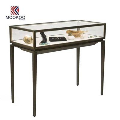 Inspirado, elegante, bronce oscuro-Delgada y dorada-Consola con patas-Estilo de cristal transparente-Marfil cerrado-Joyería de lujo cuidadosamente seleccionada y forrada