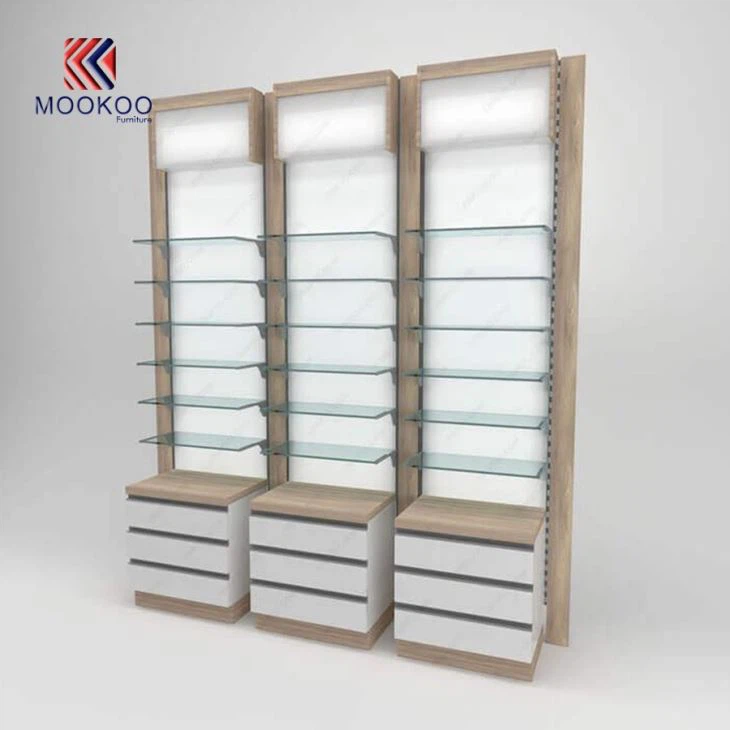 Floor Standing Wooden Display Farmacia Cabinet Drugstore Healthy Product Shelves