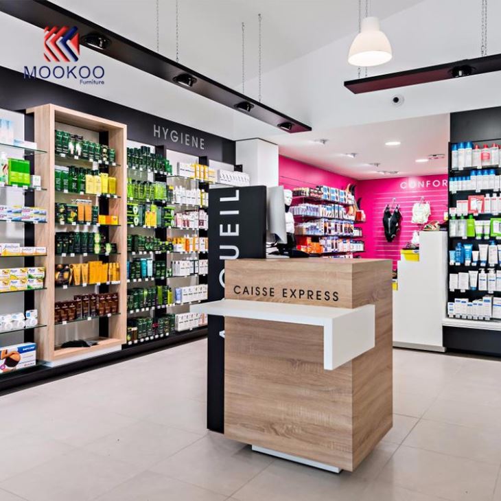 Modern European Style Customized Pharmacy Shop Display