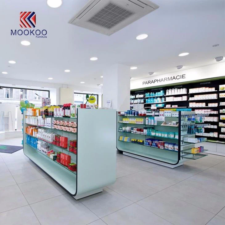 Retail Farmacia Shop Interior Display Furniture