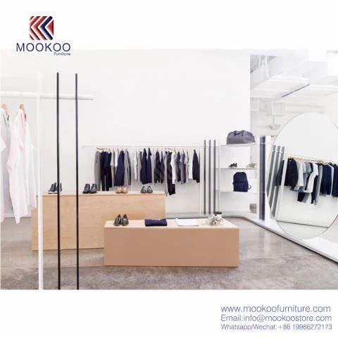 Tienda de ropa, estante de metal
