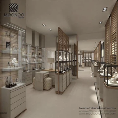 Exhibición de joyas de madera