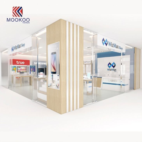 Escaparate de equipos de la tienda telefónica