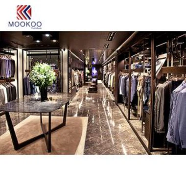 Diseño de interiores de la tienda de ropa masculina