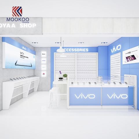 Exhibición de muebles de la tienda de teléfonos